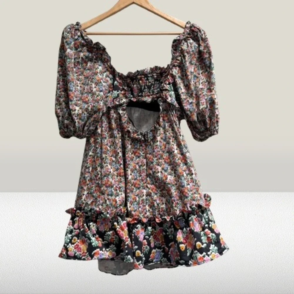 For‎ Love & Lemons Hudson Mini Dress Floral Cut Out Medium